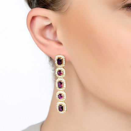 Whistledown Ruby Gemstone Earrings Gold