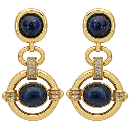 Caterina Lapis Lazuli Drop Earrings Gold