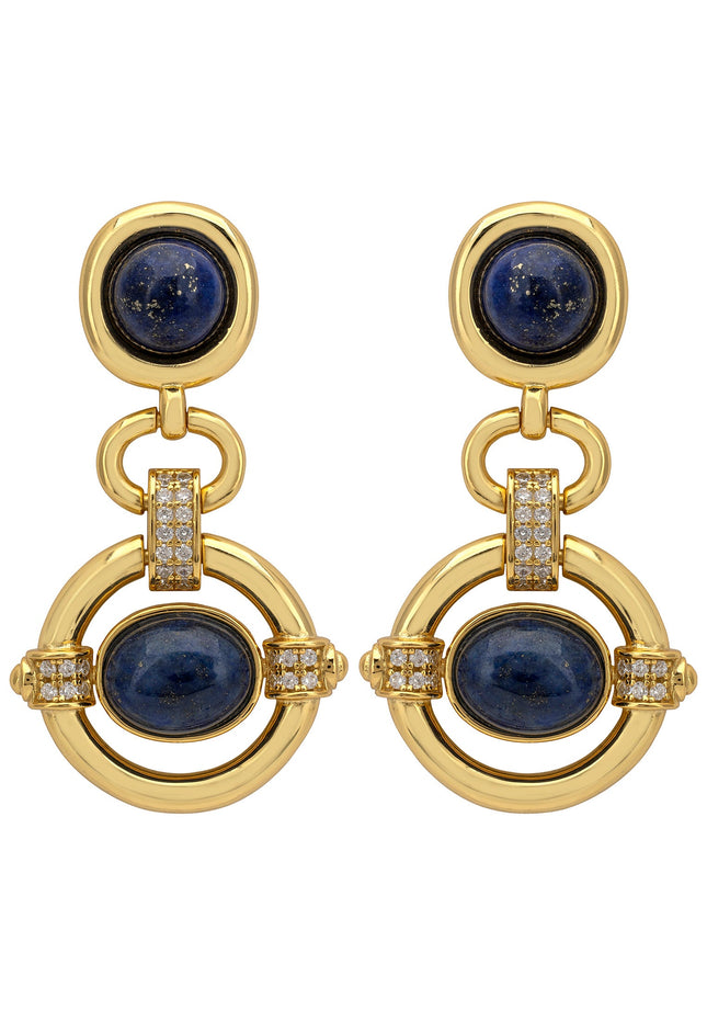 Caterina Lapis Lazuli Drop Earrings Gold