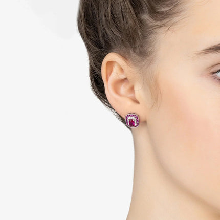 Great Gatsby Stud Earrings Ruby Silver