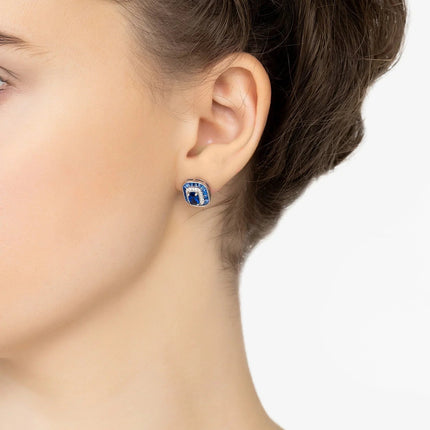 Great Gatsby Stud Earrings Sapphire Silver