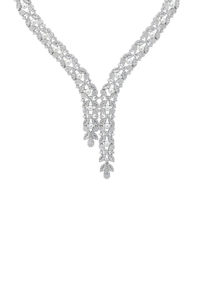 Marchioness Statement Necklace Pearl Silver