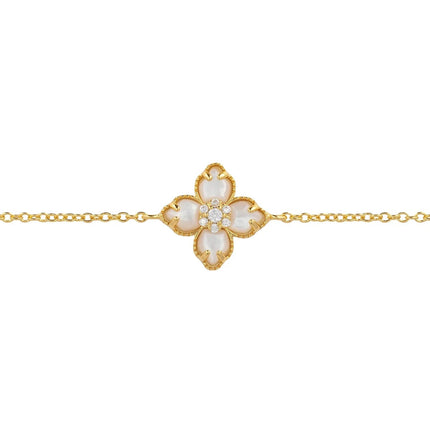 Flower Clover Mother of Pearl Bracelet Gold