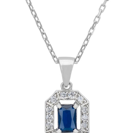 Whistledown Gemstone Pendant Necklace Sapphire Silver