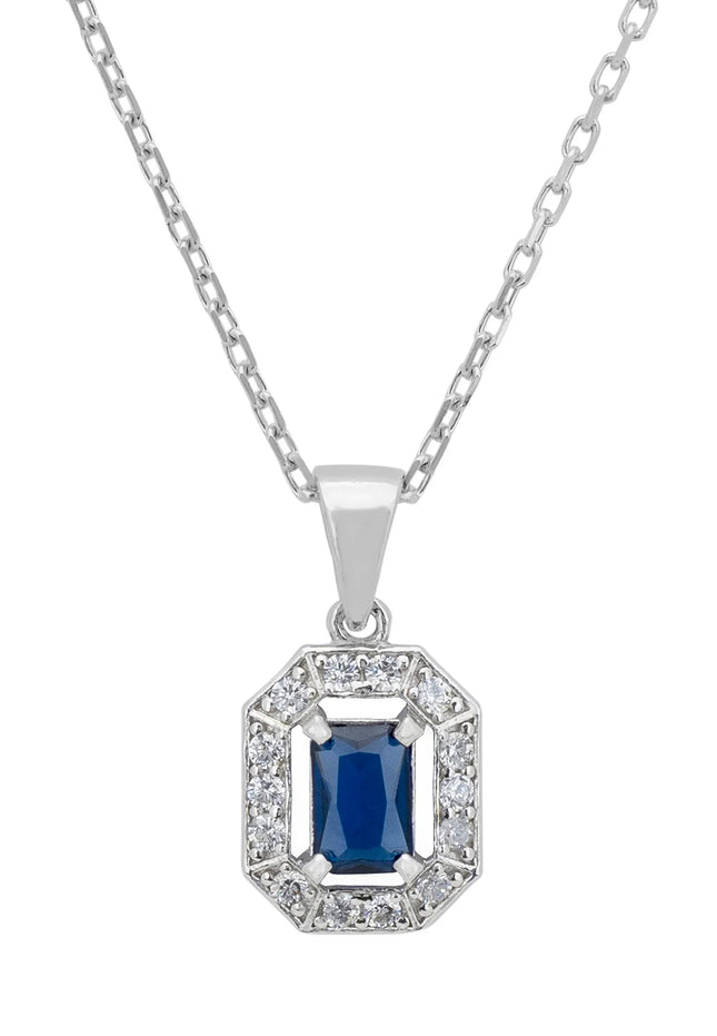 Whistledown Gemstone Pendant Necklace Sapphire Silver