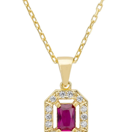 Whistledown Gemstone Pendant Necklace Ruby Gold