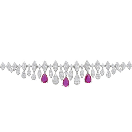 Duchess Ruby Tennis Bracelet Silver