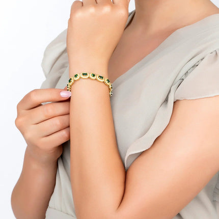 Whistledown Emerald Gemstone Bracelet Gold