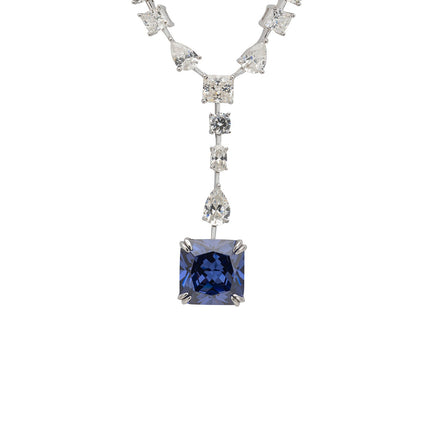 Clementine Tanzanite Statement Necklace Silver