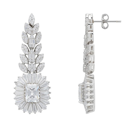 Countess Gemstone Drop Earrings Moissanite Silver
