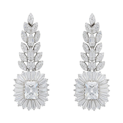 Countess Gemstone Drop Earrings Moissanite Silver