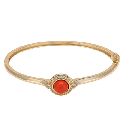 Clara Bow Bangle Coral Gold