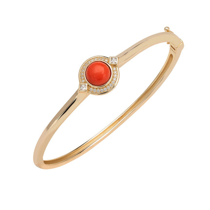Clara Bow Bangle Coral Gold