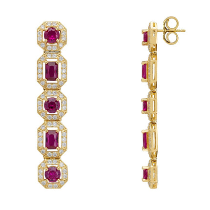 Whistledown Ruby Gemstone Earrings Gold