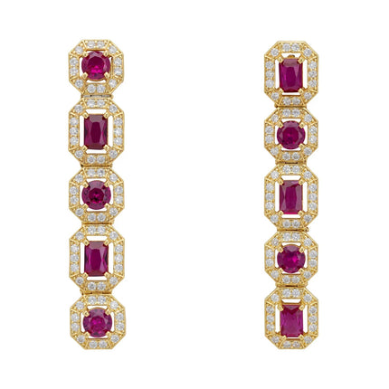 Whistledown Ruby Gemstone Earrings Gold