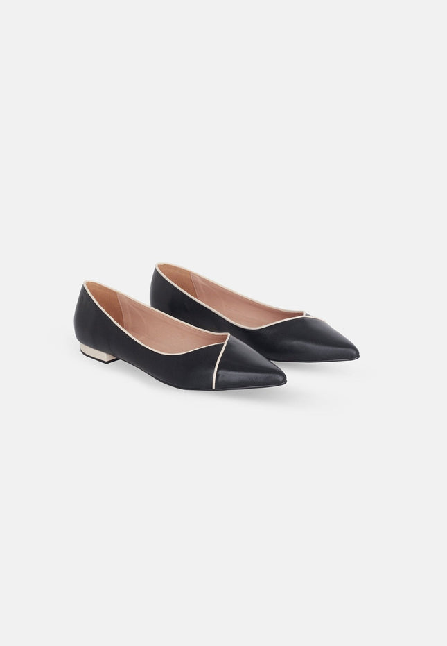Ariri Black Leather Ballerinas – Comfort Flat
