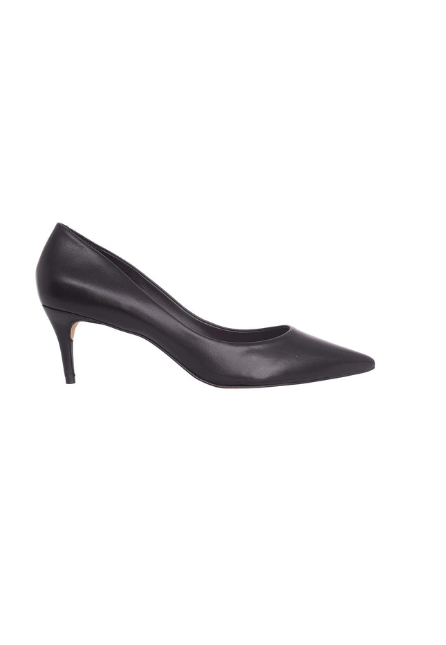 Tenate Black Leather Pumps – 6cm Medium Block Heel