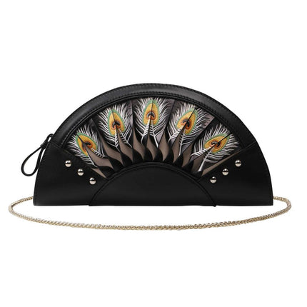 Feather Black Shoulder Bag