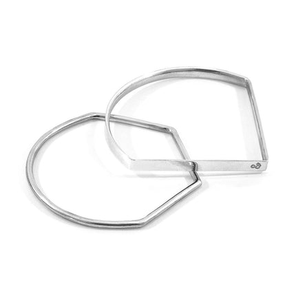 Holden Quarter Circle Geometric Silver Bangle