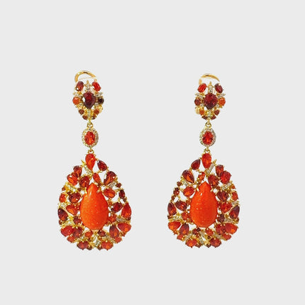 Fernanda Fire Opal Drop Earrings Gold