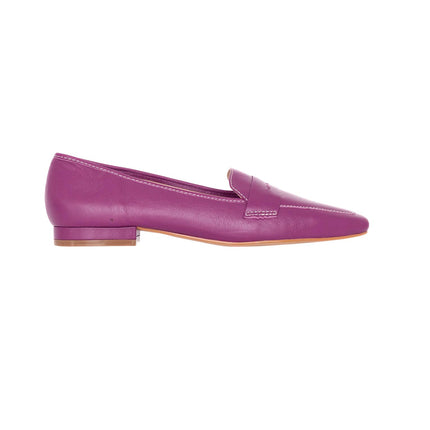 Cipó Beige Leather Square-Toe Loafers – Flat