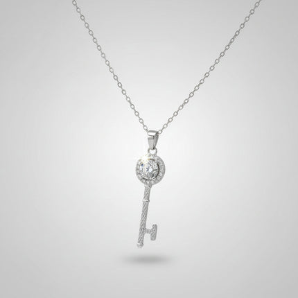 1/2 CT Moissanite Key Pendant Necklace