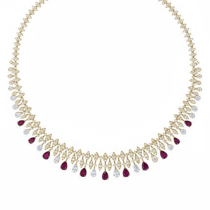 Duchess Ruby Statement Necklace Gold