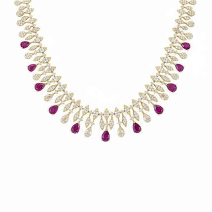 Duchess Ruby Statement Necklace Gold