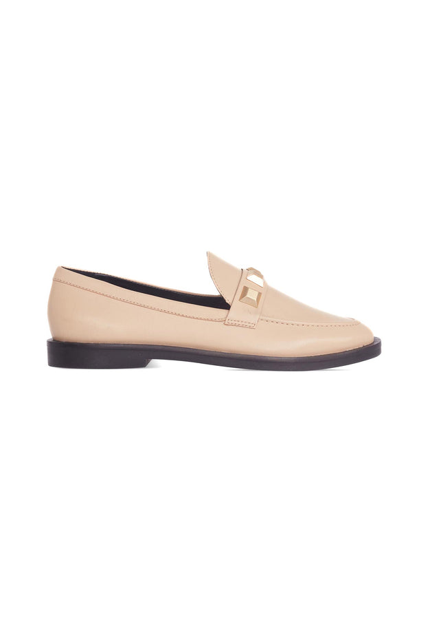 Caetê Calf Beige Leather Loafers