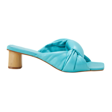 Carobá Caramel Leather Mules – 4cm Cylindrical Block Heel Slip-On