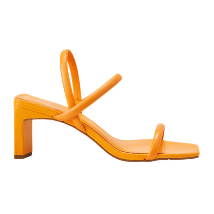 Palmito Goat Orange Leather Sandals – 6.5cm Block Heel Open Toe