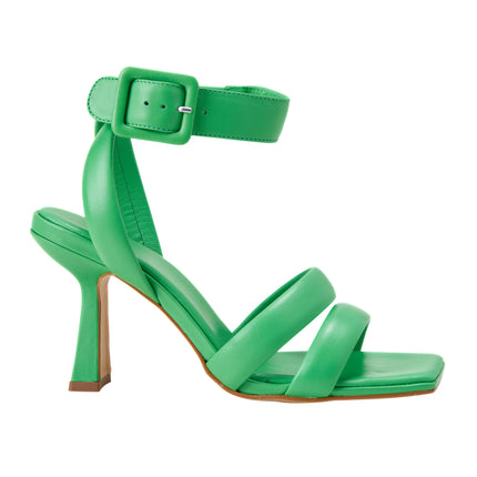Green Calf Leather Sandals Uvaia – Women’s 8 Cm Sculpted Heel With Ankle Strap
