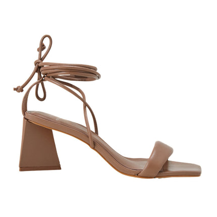 Caúna Calf Orange Leather Strappy Sandals – 6.5cm Block Heel