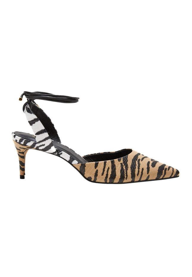 Jaborandi Animal Print Calf Leather Heels – 6.5cm Strappy Pointed