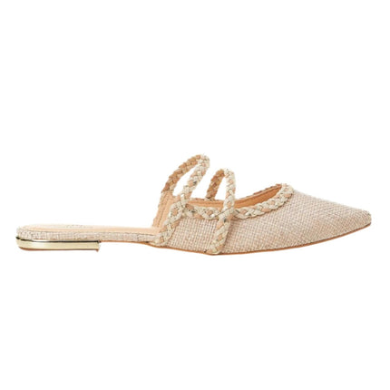 Amburana Textile Mules – Beige Sustainable Flat Slip-On