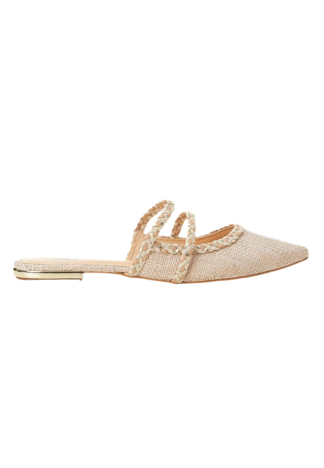 Amburana Textile Mules – Beige Sustainable Flat Slip-On