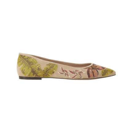 Pindaiva Red Suede Embroidered Ballerinas