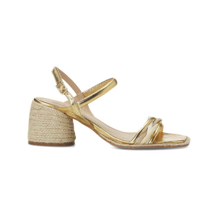 Albizia Leather Sandals – 7cm Natural Raffia Block Heel