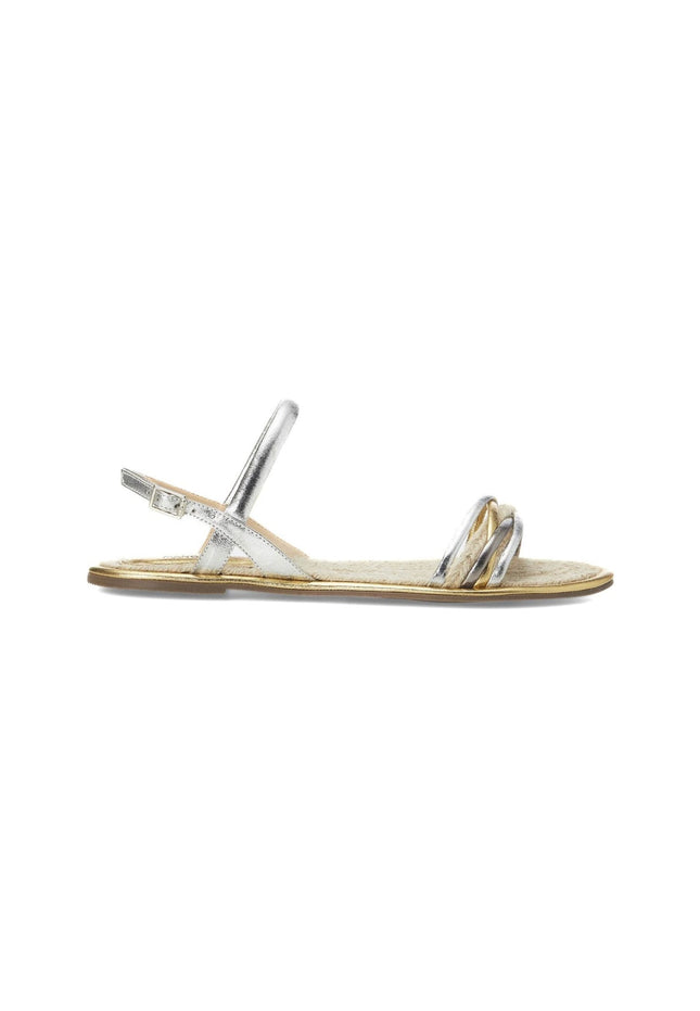 Albizia Leather Flat Sandals – Gold Natural