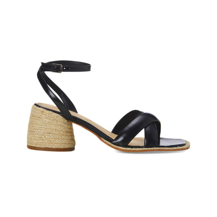 Marica Leather Sandals – 7cm Block Heel Black