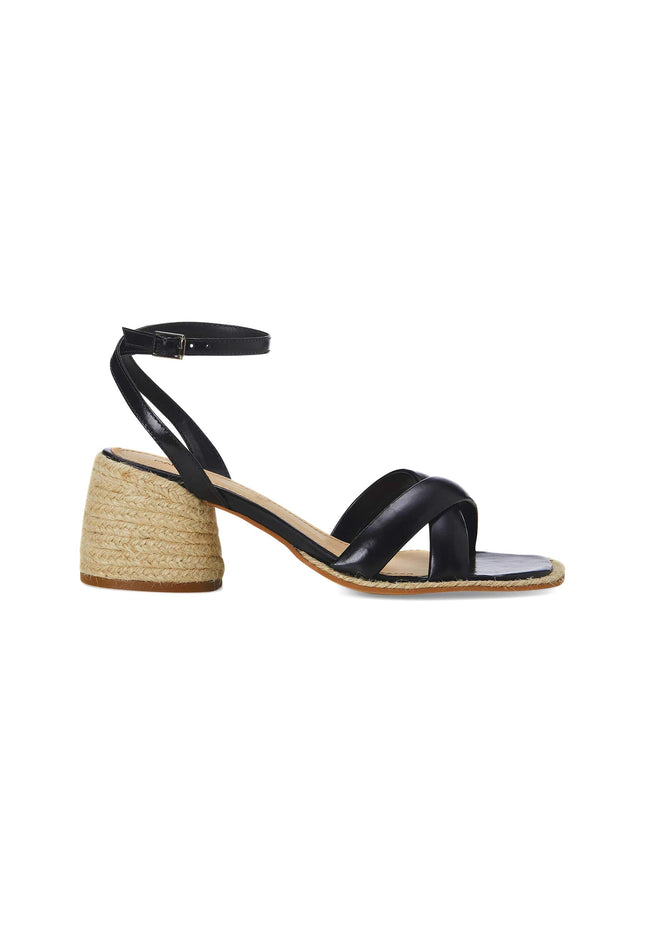 Marica Leather Sandals – 7cm Block Heel Black
