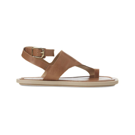 Paineira White Leather Toe-Ring Flat