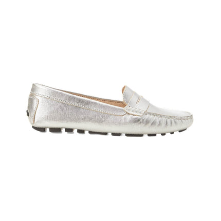 Angico Calf Beige Leather Penny Loafers – Flat
