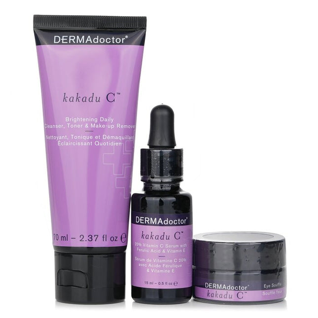 DERMADOCTOR - Kakadu C Vitamin C Brightening Kit: Daily Cleanser 70ml + 20% Vitamin C Serum 15ml + Eye Souffle 15ml