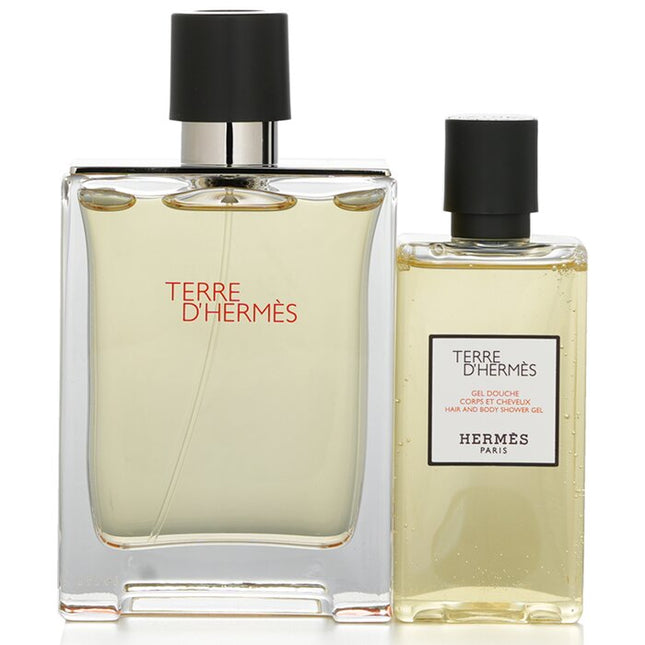 HERMES - Terre d'Hermes Coffret: Eau De Toilette Spray 100ml/3.3oz + Hair and Body Shower Gel 80ml/2.7oz