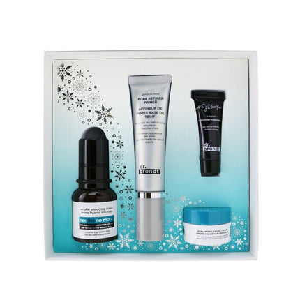 DR. BRANDT - Skincare Wishlist Kit: Pore Refiner Primer 30ml+ Wrinkle Smoothing Cream 15g+ Microdermabrasion 7.5g+ Hyaluronic Cr