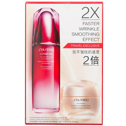 SHISEIDO - Defend & Regenerate Power Wrinkle Smoothing Set: Ultimune Power Infusing Concentrate N 100ml + Benefiance Wrinkle Smo