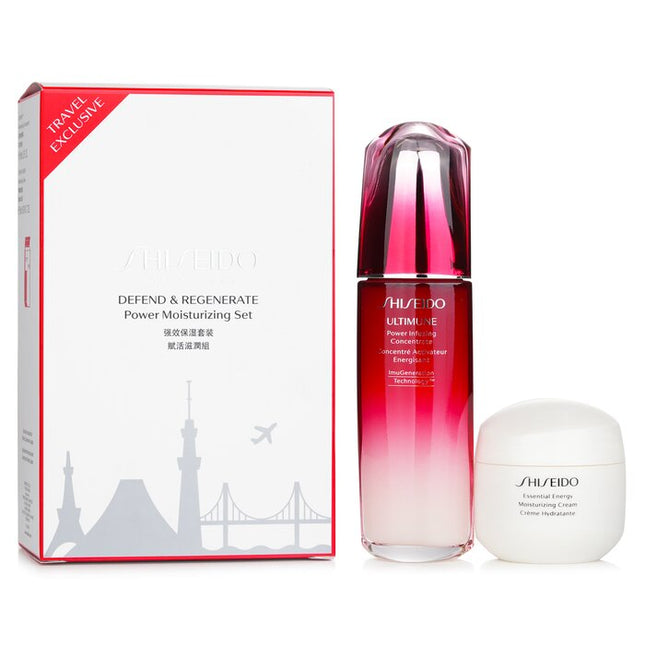 SHISEIDO - Defend & Regenerate Power Moisturizing Set: Ultimune Power Infusing Concentrate N 100ml + Essential Energy Moisturizi