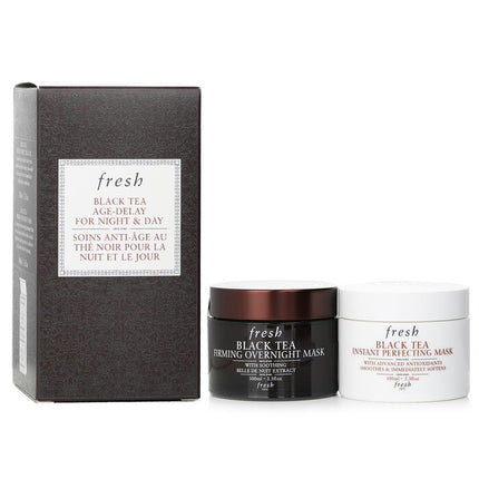 FRESH - Black Tea Age-Delay for Night & Day Set: Black Tea Instant Perfecting Mask 100ml + Black Tea Firming Overnight Mask 100m
