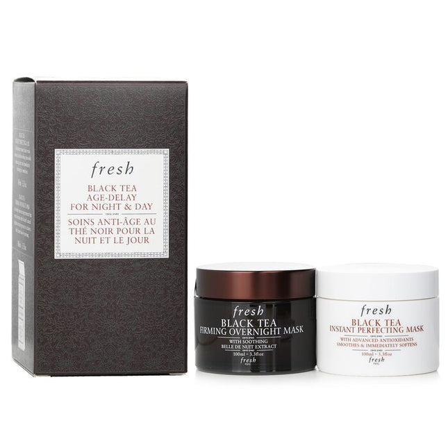 FRESH - Black Tea Age-Delay for Night & Day Set: Black Tea Instant Perfecting Mask 100ml + Black Tea Firming Overnight Mask 100m